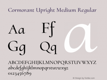 Cormorant Upright Medium Regular Version 3.002;PS 003.002;hotconv 1.0.88;makeotf.lib2.5.64775图片样张