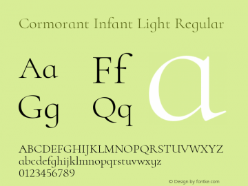 Cormorant Infant Light Regular Version 3.002 Font Sample