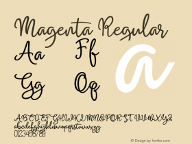 Magenta Regular Version 1.000 Font Sample