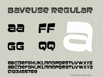 Baveuse Regular Version 5.001 Font Sample