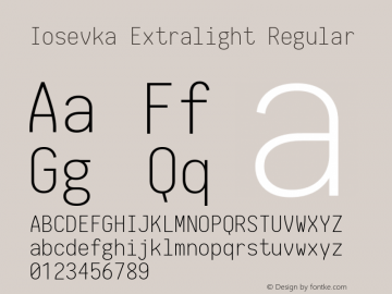 Iosevka Extralight Regular 1.9.2图片样张
