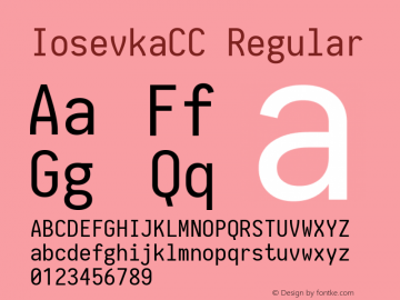 IosevkaCC Regular 1.9.2 Font Sample