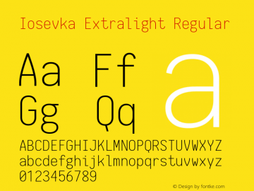 Iosevka Extralight Regular 1.9.2图片样张
