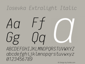 Iosevka Extralight Italic 1.9.2图片样张