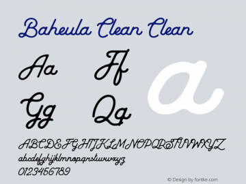 Baheula Clean Clean Version 1.000 Font Sample