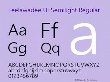 Leelawadee UI Semilight Regular Version 1.00 Font Sample