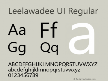 Leelawadee UI Regular Version 1.00 Font Sample