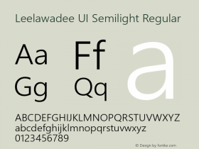 Leelawadee UI Semilight Regular Version 1.00 Font Sample