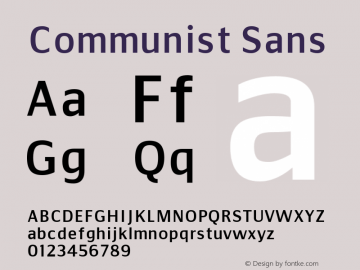 Communist Sans Macromedia Fontographer 4.1.5 25‐07‐2001图片样张