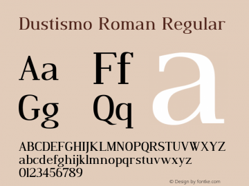 Dustismo Roman Regular Version 1.93 2003 Font Sample