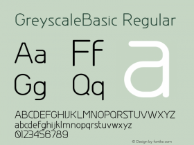 GreyscaleBasic Regular Version 001.000图片样张