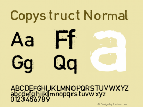 Copystruct Normal Macromedia Fontographer 4.1.2 19.05.1999 Font Sample