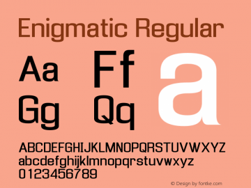 Enigmatic Regular Version 2.1, September 2003 Font Sample