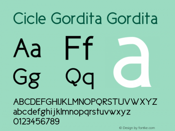 Cicle Gordita Gordita 001.000 Font Sample