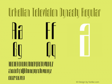 Urkelian Television Dynasty Regular Macromedia Fontographer 4.1 6/14/98图片样张