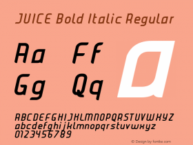 JUICE Bold Italic Regular Version 1.00 December 24, 2008, initial release图片样张