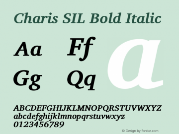 Charis SIL Bold Italic Version 4.104图片样张