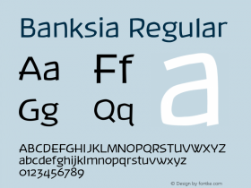 Banksia Regular Altsys Fontographer 4.0 8/5/2001图片样张