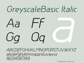 GreyscaleBasic Italic Version 001.000图片样张