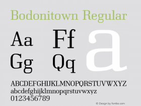 Bodonitown Regular 1.0 2003-01-15 Font Sample