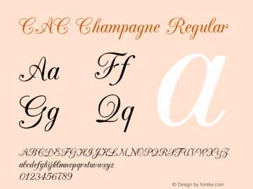 CAC Champagne Regular v1.2 8/28/96 Font Sample