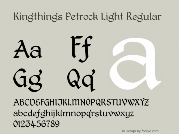 Kingthings Petrock Light Regular 2.0 Font Sample