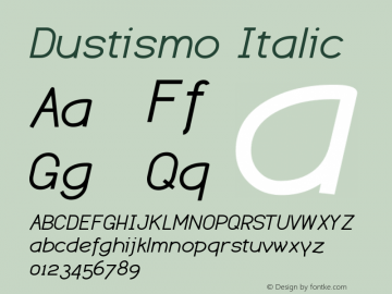 Dustismo Italic Version 1.06 2003图片样张