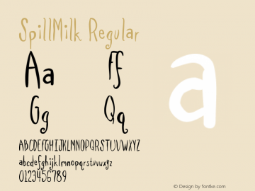 SpillMilk Regular Macromedia Fontographer 4.1.5 6/14/98 Font Sample