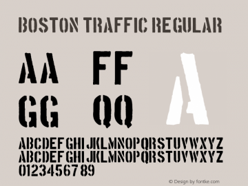 Boston Traffic Regular Updated Feb. 2007 Font Sample