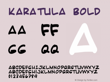 Karatula Bold Macromedia Fontographer 4.1 10/18/2005 Font Sample