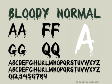 Bloody Normal 1.0 Sun Feb 06 18:53:55 1994 Font Sample