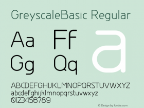 GreyscaleBasic Regular Version 001.000图片样张