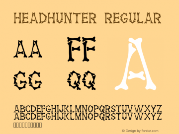 Headhunter Regular Altsys Metamorphosis:3/6/92 Font Sample