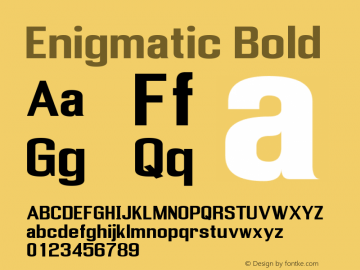 Enigmatic Bold Version 2.0, August 2004图片样张