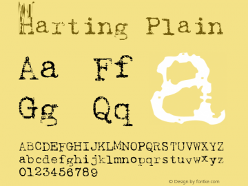 Harting Plain Altsys Fontographer 3.3  3/5/92 Font Sample