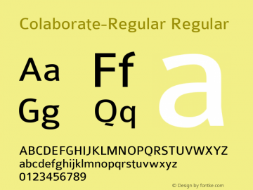 Colaborate-Regular Regular 001.000 Font Sample