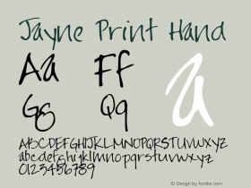 Jayne Print Hand 2000; 1.0, initial release图片样张