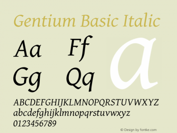 Gentium Basic Italic Version 1.100图片样张