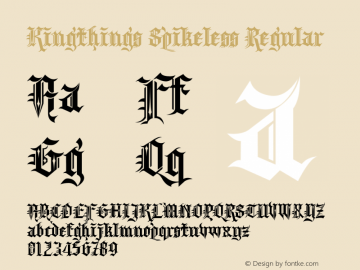 Kingthings Spikeless Regular Version 1.0 March 2005 Font Sample