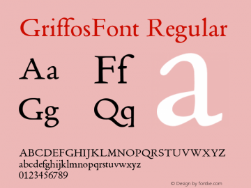 GriffosFont Regular 1.0 Font Sample