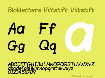 Blokletters Viltstift Viltstift Version 1.3 Font Sample