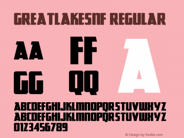 GreatLakesNF Regular Version 1.00 4/26/2003 Font Sample