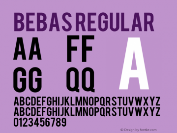 Bebas Regular Bebas versoin1.0 Font Sample