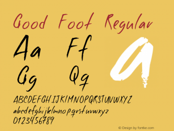 Good Foot Regular 1, 2005 Font Sample