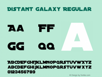 Distant Galaxy Regular Macromedia Fontographer 4.1 1/30/99 Font Sample