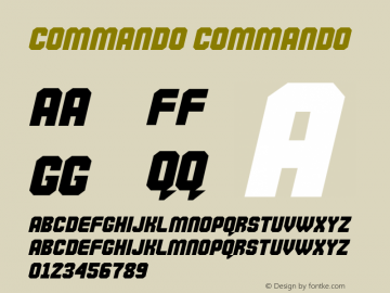 Commando Commando Version 1.00 2007 initial release Font Sample