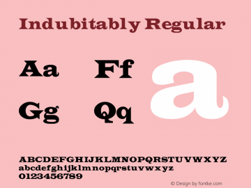 Indubitably Regular Converted from e:\nickfo~1\pcttf\IN______.TF1 by ALLTYPE图片样张