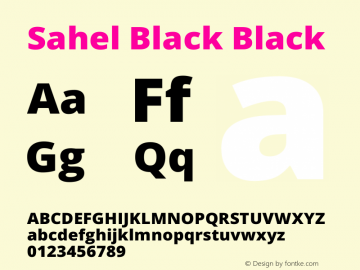 Sahel Black Black Version 1.0.0-alpha; ttfautohint (v1.4.1.5-446e) Font Sample