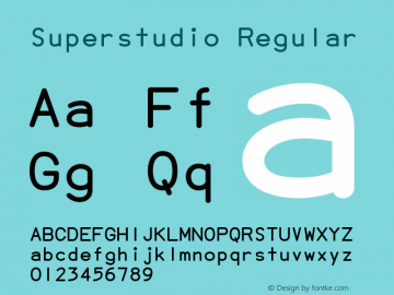 Superstudio Regular Version 1.001 Font Sample