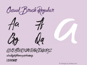 Casual Brush Regular Version 1.000 Font Sample